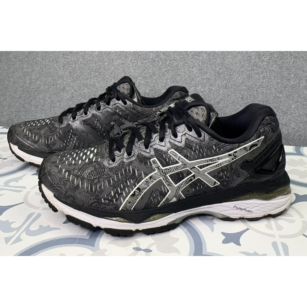 ASICS Gel Kayano 23 Lite-Show Running Shoes Women's Size 8 Multi Swirl Black